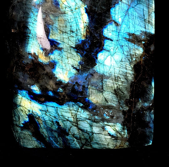 Labradorite Crystal Slab Slice Large 14 Lbs Blue Spectrolite Stone - Earth Perfection