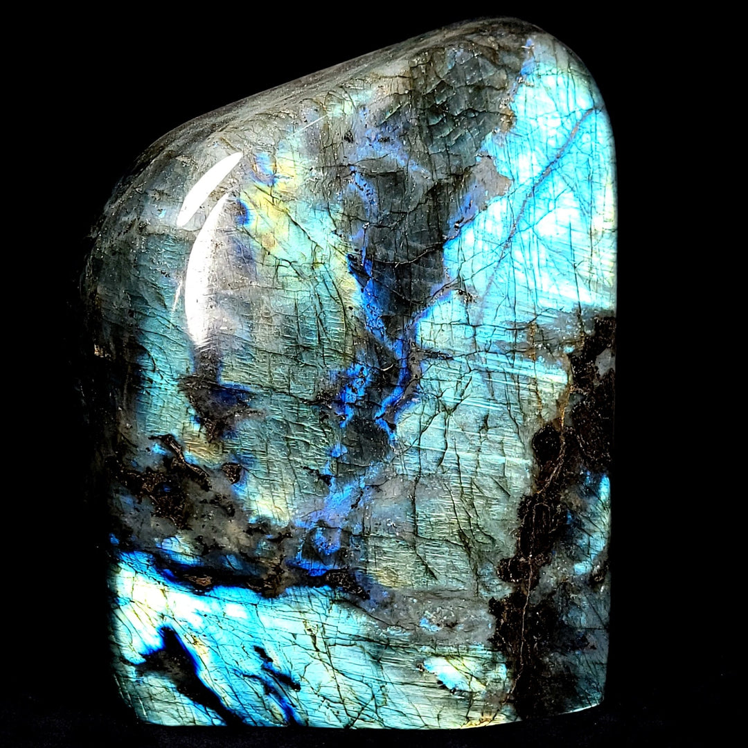 Labradorite Crystal Slab Slice Large 14 Lbs Blue Spectrolite Stone - Earth Perfection