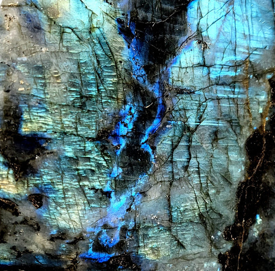 Labradorite Crystal Slab Slice Large 14 Lbs Blue Spectrolite Stone - Earth Perfection
