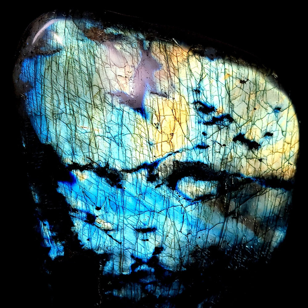 Labradorite Crystal Slab Slice Large 14 Lbs Blue Spectrolite Stone - Earth Perfection