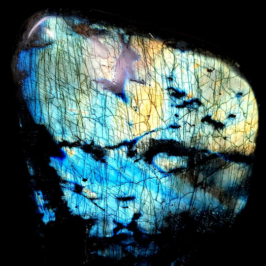 Labradorite Crystal Slab Slice Large 14 Lbs Blue Spectrolite Stone - Earth Perfection