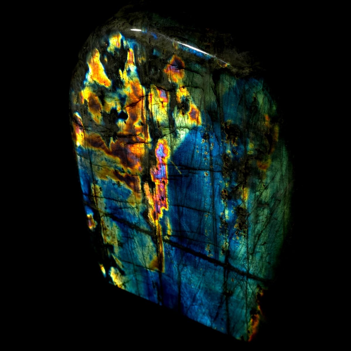 Labradorite Slab Freeform Large 6.9 Lbs Rainbow Spectrolite Crystal - Earth Perfection