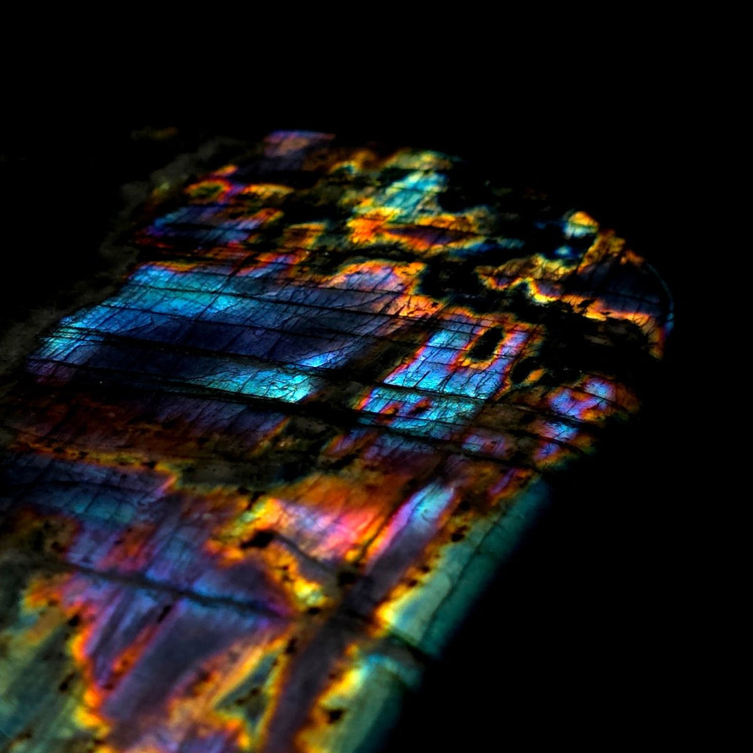 Labradorite Slab Freeform Large 6.9 Lbs Rainbow Spectrolite Crystal - Earth Perfection