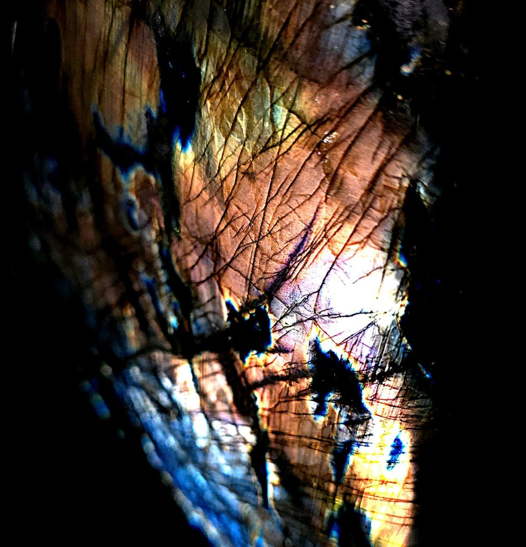 Labradorite Slab Freeform Large 8.8 Lbs Sunset Rainbow Spectrolite Crystal - Earth Perfection