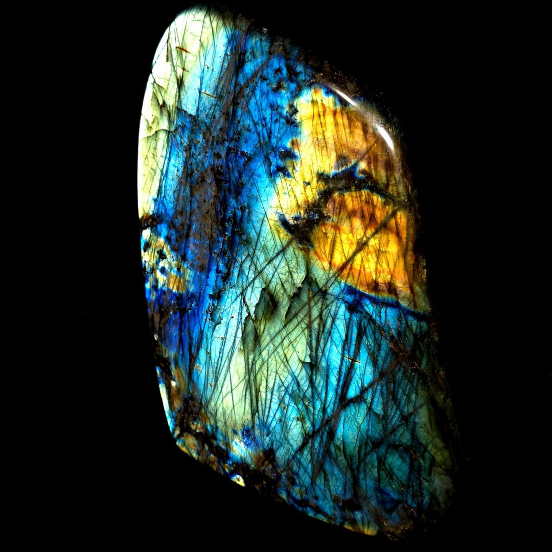 Labradorite Slice Large 13 Lb Spectrolite Gemstone, Rainbow Sunset Crystal Slab Freeform - Earth Perfection