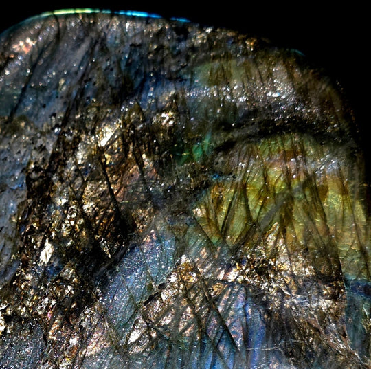 Labradorite Slice Large 13 Lb Spectrolite Gemstone, Rainbow Sunset Crystal Slab Freeform - Earth Perfection
