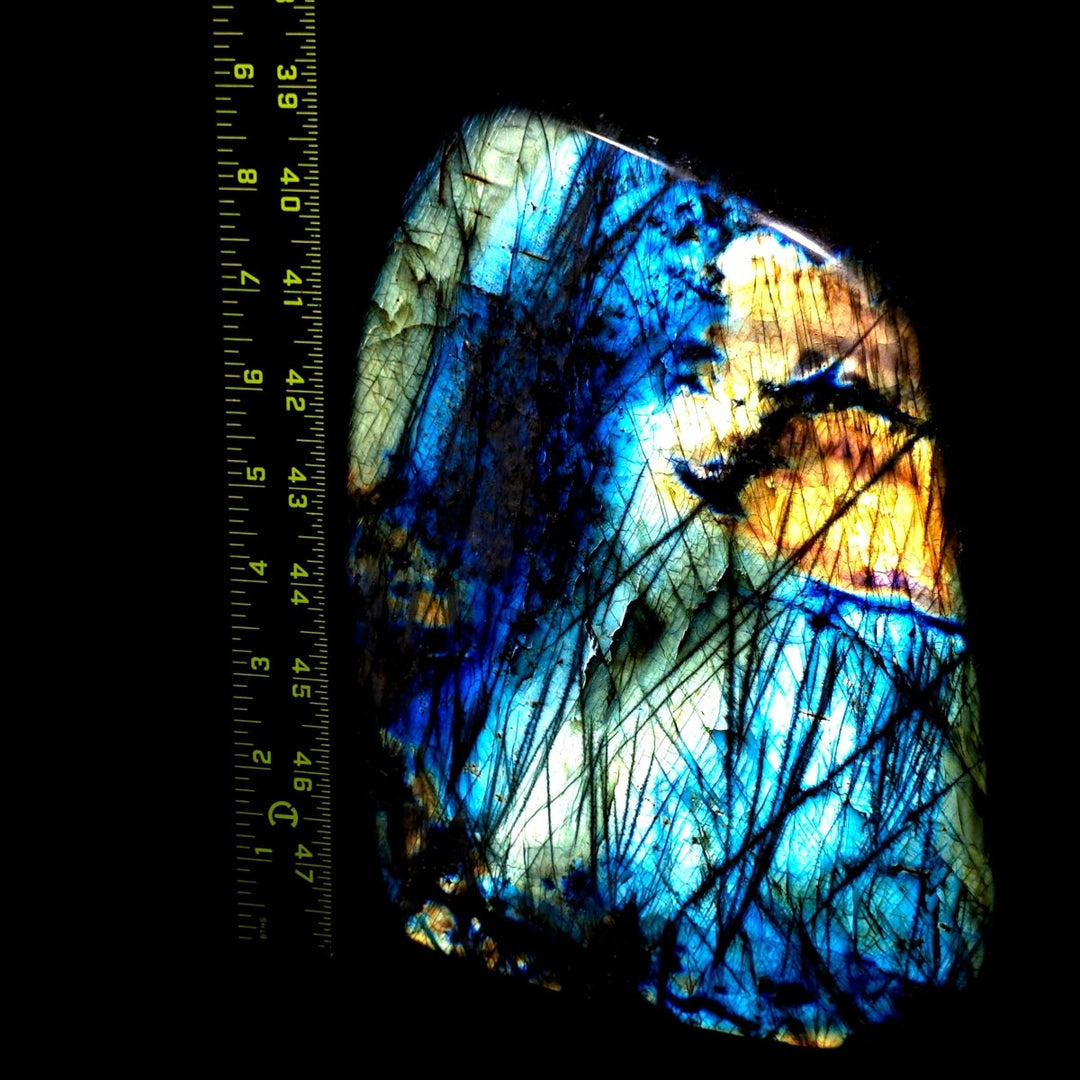Labradorite Slice Large 13 Lb Spectrolite Gemstone, Rainbow Sunset Crystal Slab Freeform - Earth Perfection