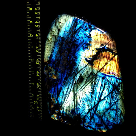 Labradorite Slice Large 13 Lb Spectrolite Gemstone, Rainbow Sunset Crystal Slab Freeform - Earth Perfection