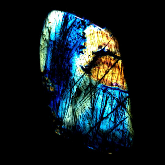 Labradorite Slice Large 13 Lb Spectrolite Gemstone, Rainbow Sunset Crystal Slab Freeform - Earth Perfection