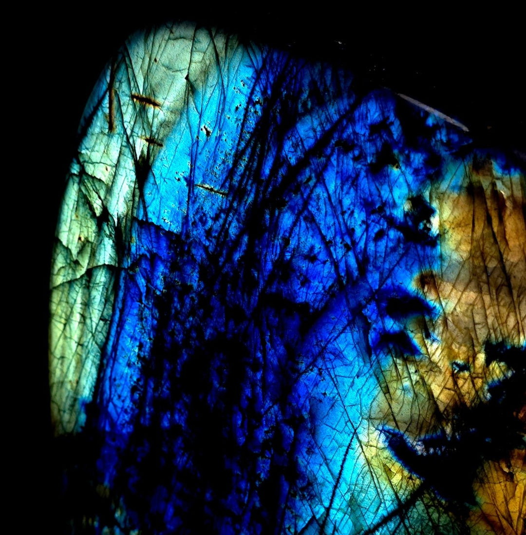 Labradorite Slice Large 13 Lb Spectrolite Gemstone, Rainbow Sunset Crystal Slab Freeform - Earth Perfection