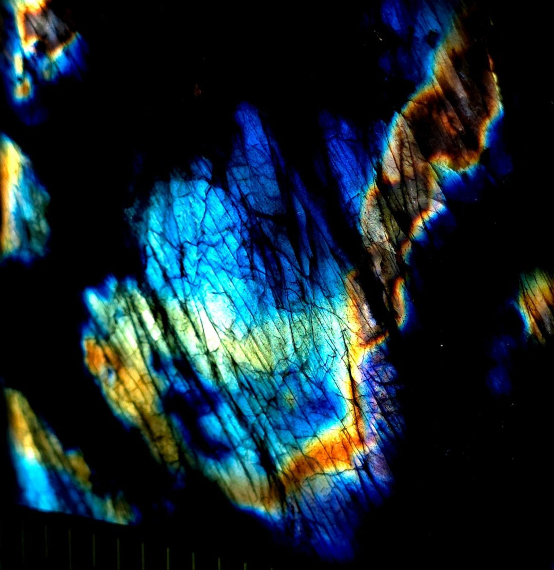 Labradorite Slice Large 13 Lb Spectrolite Gemstone, Rainbow Sunset Crystal Slab Freeform - Earth Perfection