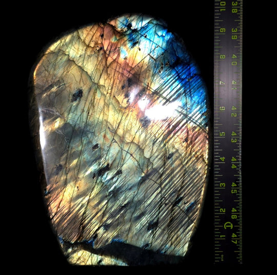 Labradorite Slice Large 18 Lb Spectrolite Gemstone, Rainbow Sunset Crystal Slab Freeform - Earth Perfection
