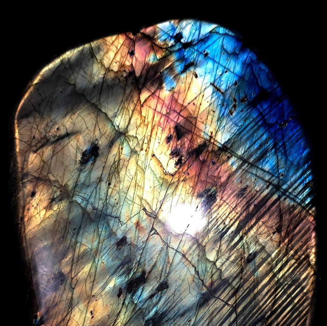 Labradorite Spectrolite Labradorite Slice Large 18 Lb Spectrolite Gemstone, Rainbow Sunset Cry ...