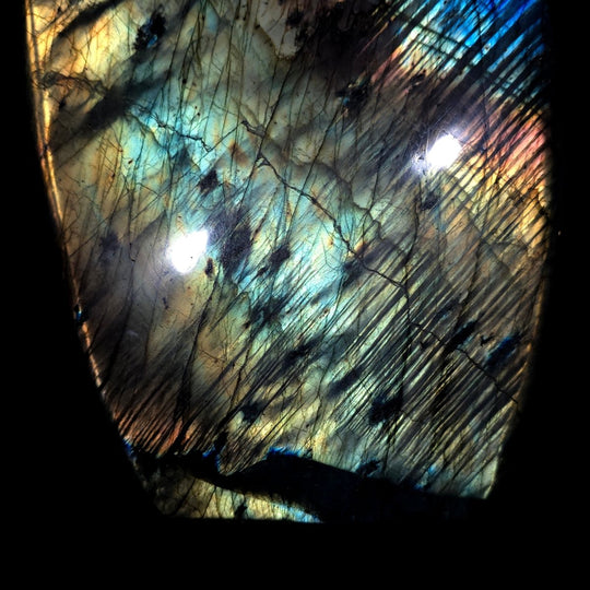 Labradorite Slice Large 18 Lb Spectrolite Gemstone, Rainbow Sunset Crystal Slab Freeform - Earth Perfection