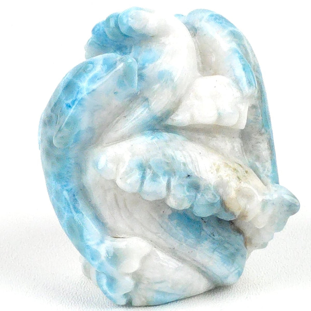 Larimar Dolphin Carving, Blue Atlantis Stone, Crystal Sculpture - Earth Perfection