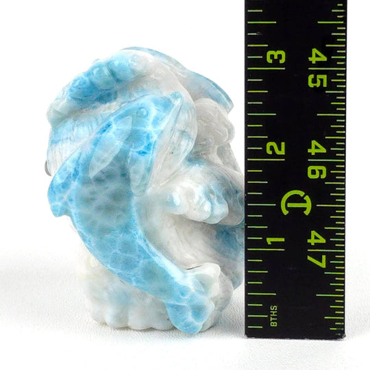 Larimar Dolphin Carving, Blue Atlantis Stone, Crystal Sculpture - Earth Perfection