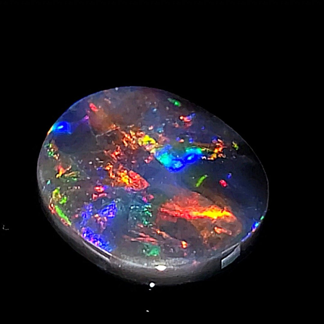 Lightning Ridge Black Opal Genuine 3.21CT N3 With Rainbow Fire Red Colors - Earth Perfection