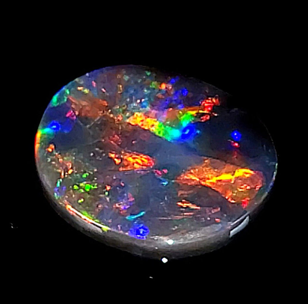 Lightning Ridge Black Opal Genuine 3.21CT N3 With Rainbow Fire Red Colors - Earth Perfection