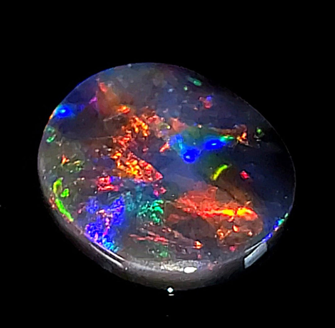 Lightning Ridge Black Opal Genuine 3.21CT N3 With Rainbow Fire Red Colors - Earth Perfection