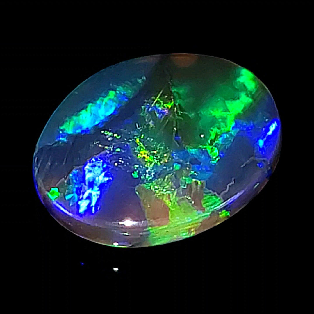 Lightning Ridge Black Opal Genuine 3.3 Cts Rainbow Blue Green Purple Australian Solid Black Opal - Earth Perfection