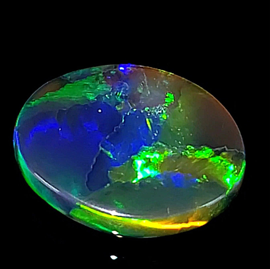 Lightning Ridge Black Opal Genuine 3.3 Cts Rainbow Blue Green Purple Australian Solid Black Opal - Earth Perfection