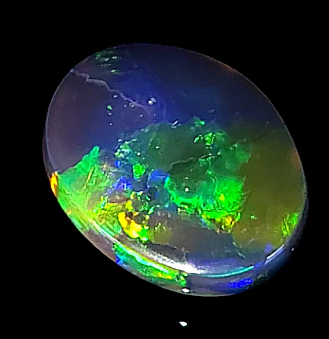 Lightning Ridge Black Opal Genuine 3.3 Cts Rainbow Blue Green Purple Australian Solid Black Opal - Earth Perfection