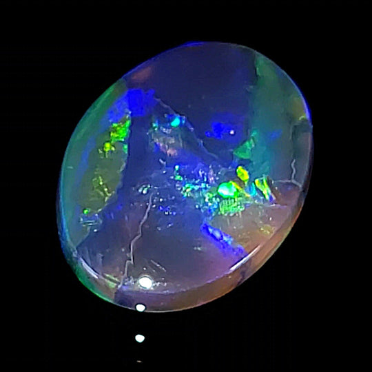 Lightning Ridge Black Opal Genuine 3.3 Cts Rainbow Blue Green Purple Australian Solid Black Opal - Earth Perfection