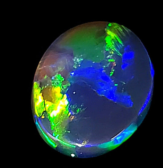 Lightning Ridge Black Opal Genuine 3.3 Cts Rainbow Blue Green Purple Australian Solid Black Opal - Earth Perfection