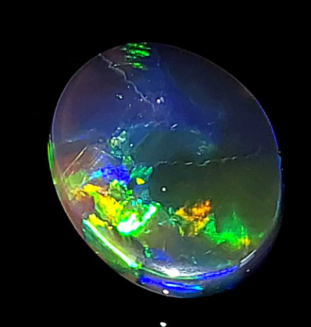 Lightning Ridge Black Opal Genuine 3.3 Cts Rainbow Blue Green Purple Australian Solid Black Opal - Earth Perfection