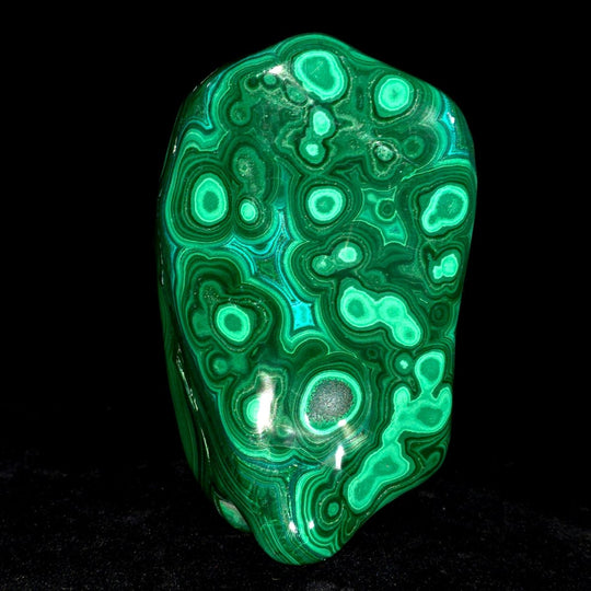 Malachite & Chrysocolla Freeform, Large 6.5" Polished Green Slab Gemstone Art - Earth Perfection