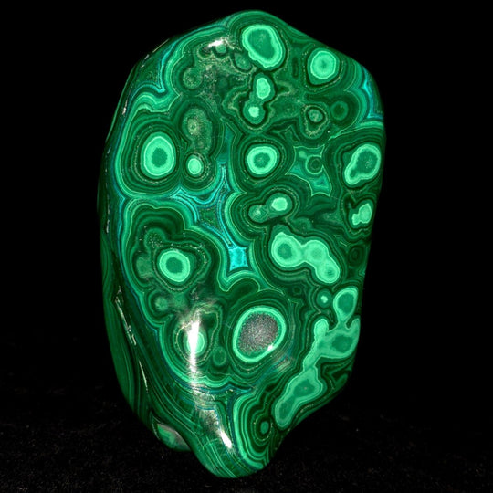Malachite & Chrysocolla Freeform, Large 6.5" Polished Green Slab Gemstone Art - Earth Perfection