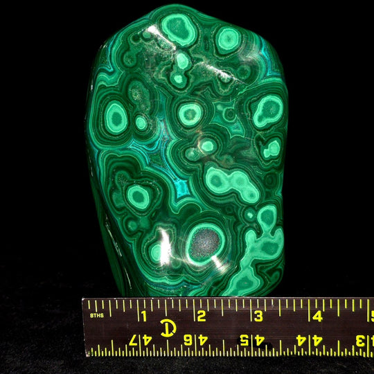 Malachite & Chrysocolla Freeform, Large 6.5" Polished Green Slab Gemstone Art - Earth Perfection