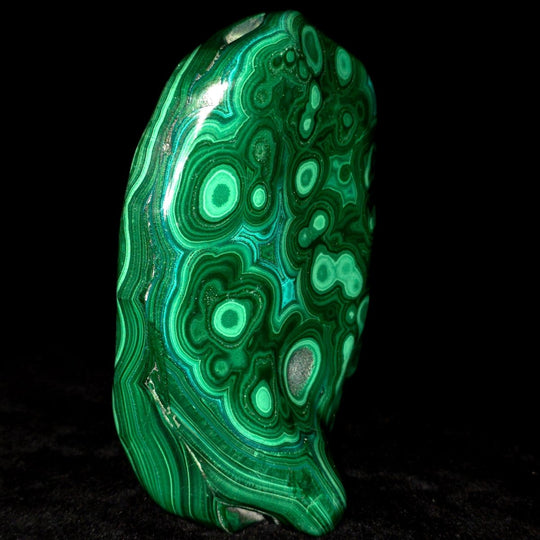 Malachite & Chrysocolla Freeform, Large 6.5" Polished Green Slab Gemstone Art - Earth Perfection