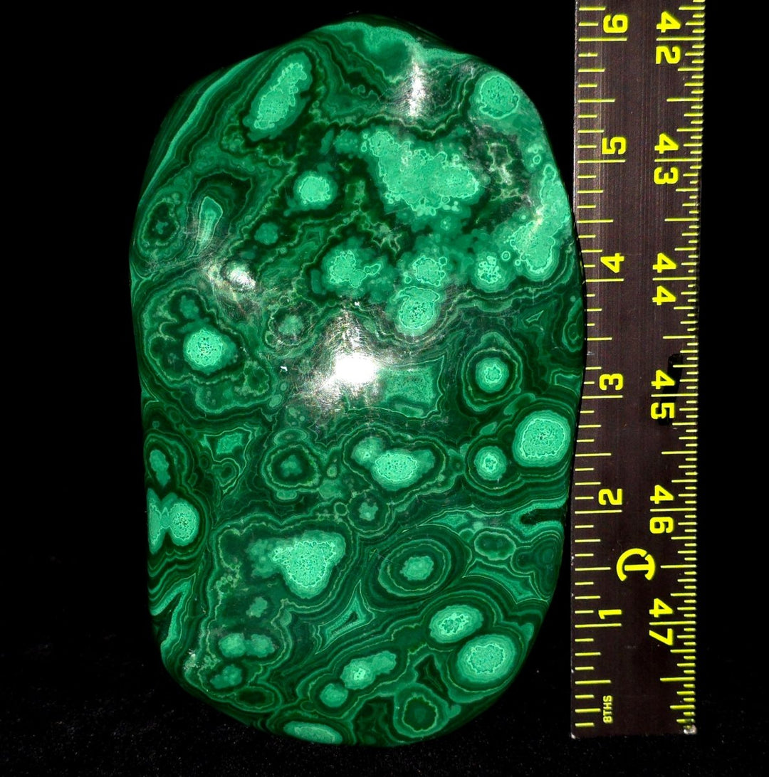 Malachite & Chrysocolla Freeform, Large 6.5" Polished Green Slab Gemstone Art - Earth Perfection