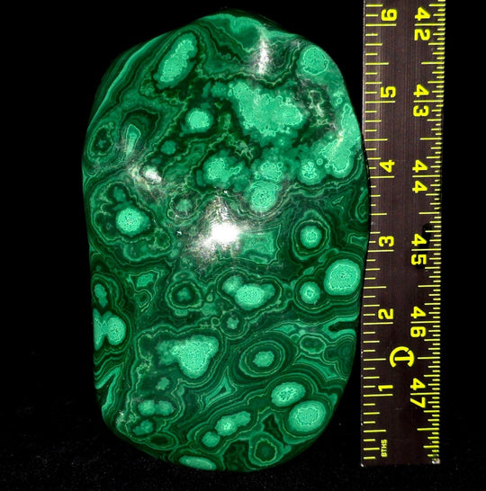 Malachite & Chrysocolla Freeform, Large 6.5" Polished Green Slab Gemstone Art - Earth Perfection