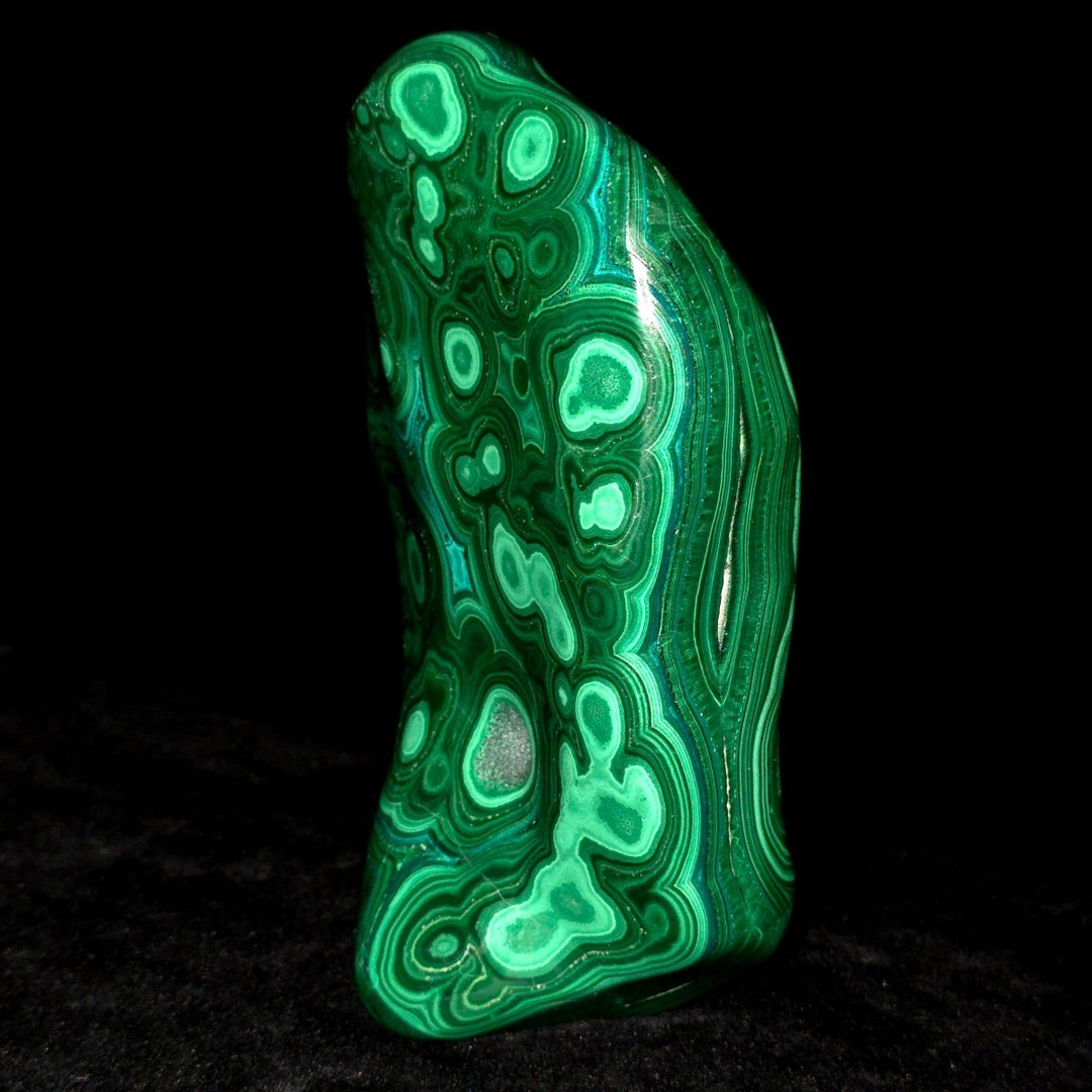 Malachite & Chrysocolla Freeform, Large 6.5" Polished Green Slab Gemstone Art - Earth Perfection