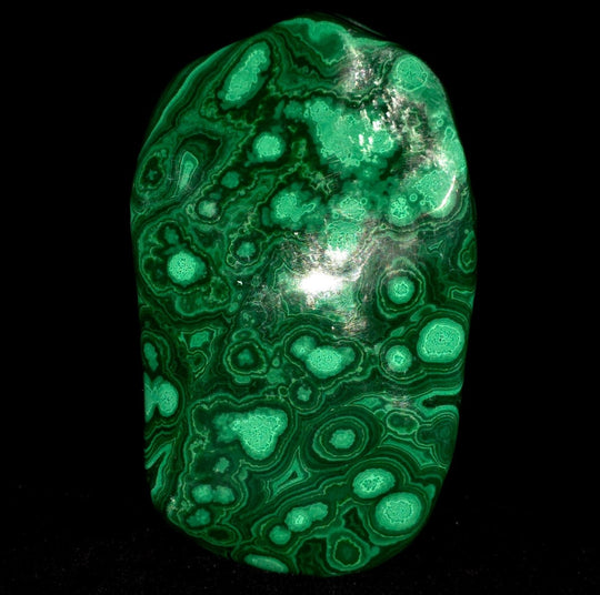 Malachite & Chrysocolla Freeform, Large 6.5" Polished Green Slab Gemstone Art - Earth Perfection