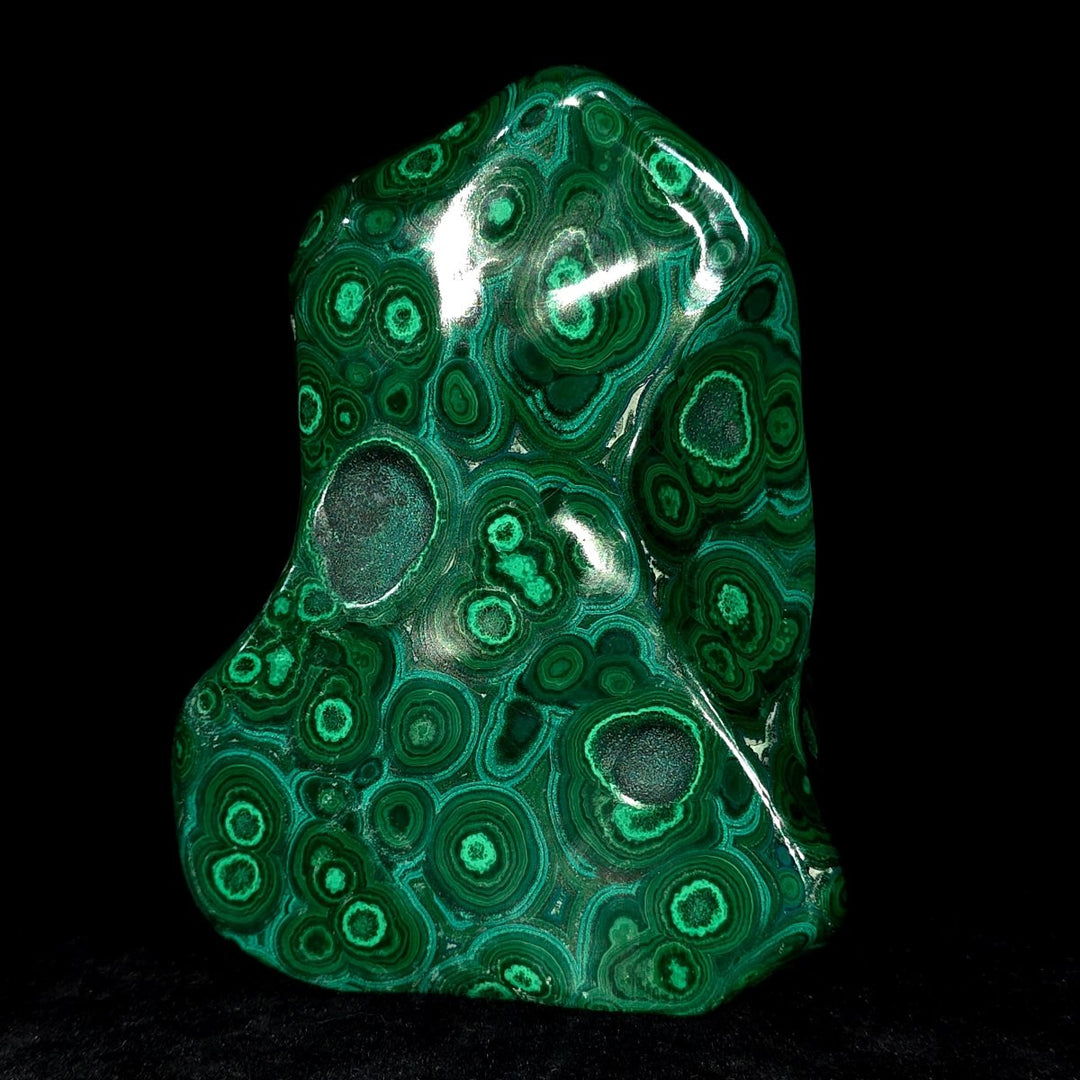 Malachite Chrysocolla Stone Slab Freeform, Large 7" Polished Green African Crystal - Earth Perfection