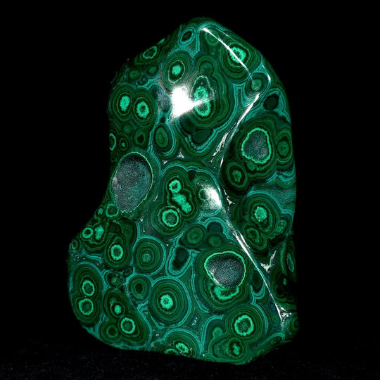 Malachite Chrysocolla Stone Slab Freeform, Large 7" Polished Green African Crystal - Earth Perfection