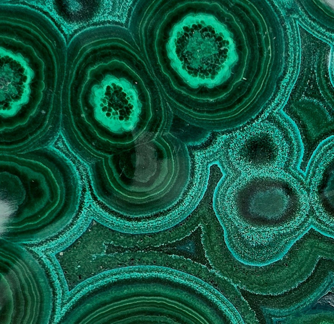 Malachite Stone & Chrysocolla, Large 6" Green Gemstone Polished Slab - Earth Perfection
