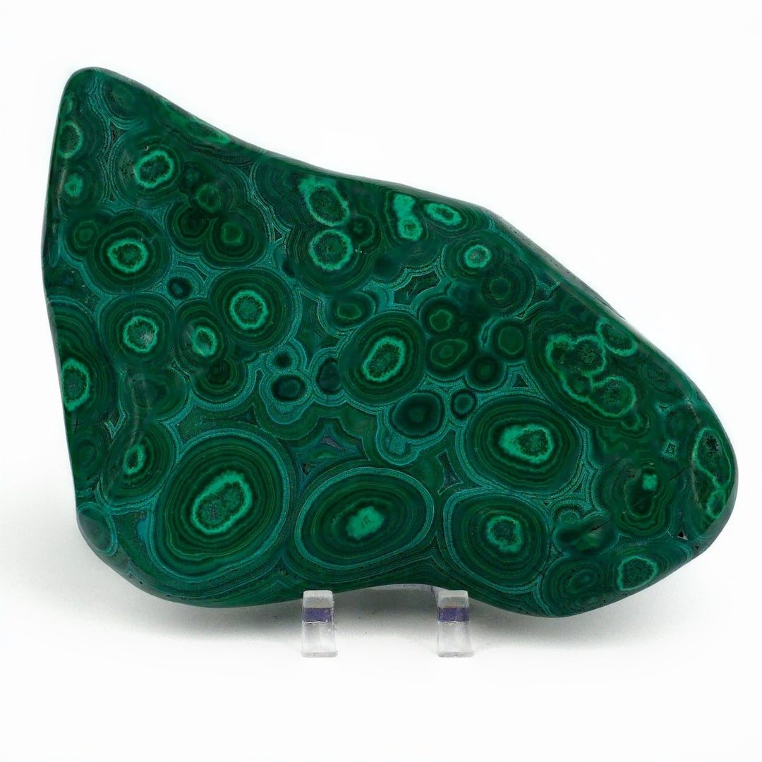 Malachite Stone & Chrysocolla, Large 6" Green Gemstone Polished Slab - Earth Perfection