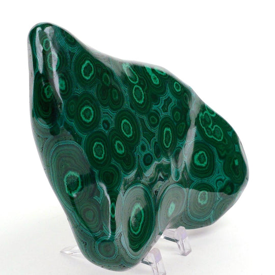 Malachite Stone & Chrysocolla, Large 6" Green Gemstone Polished Slab - Earth Perfection