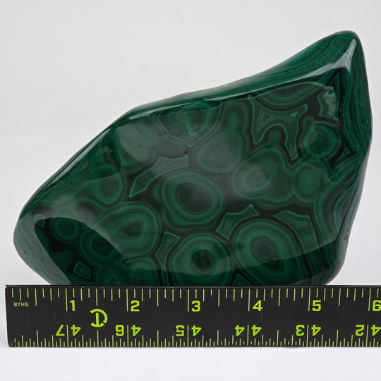 Malachite Stone & Chrysocolla, Large 6" Green Gemstone Polished Slab - Earth Perfection