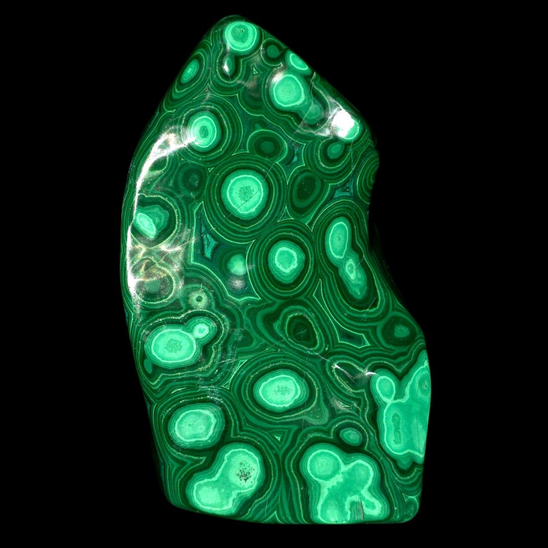 Malachite Stone Large 6" Collector African Polished Crystal Slab Freeform - Earth Perfection