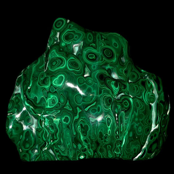 Malachite Stone Museum-Grade Large 9 Lb Collector Polished Crystal Slab