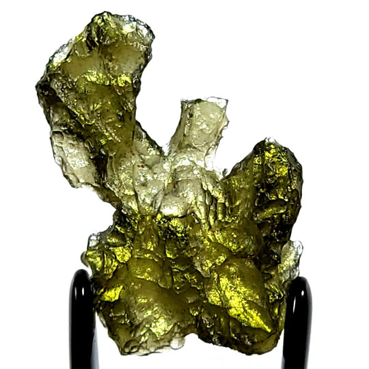Moldavite Tektite Rare Shape, Genuine Large Raw Green Meteorite Crystal Gemstone - Earth Perfection
