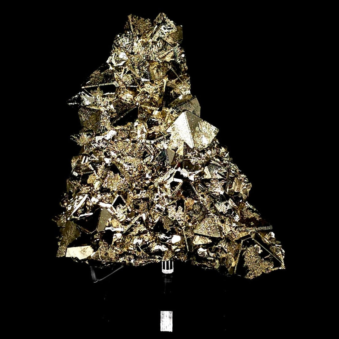 Octahedral Pyrite Stone Large 5.3 Lbs, Pyramidal Pyrite, Iron Crystal Cluster Mineral Specimen - Earth Perfection