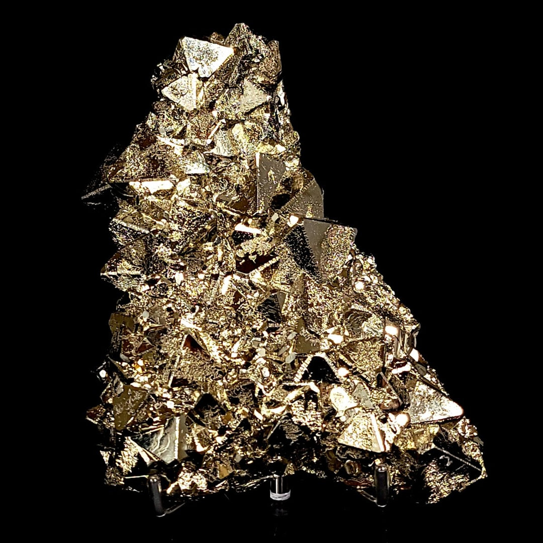 Octahedral Pyrite Stone Large 5.3 Lbs, Pyramidal Pyrite, Iron Crystal Cluster Mineral Specimen - Earth Perfection