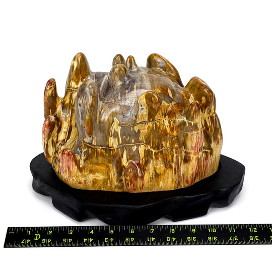 Petrified Wood Stone With Red Jasper Large 18 Lbs Polished Fossilized Wood Home Decor - Earth Perfection