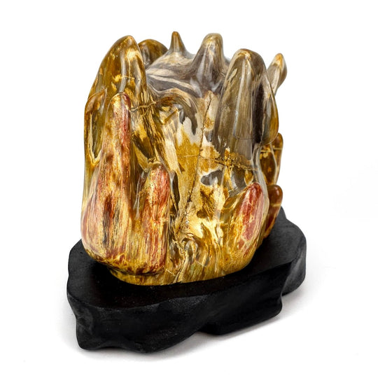 Petrified Wood Stone With Red Jasper Large 18 Lbs Polished Fossilized Wood Home Decor - Earth Perfection